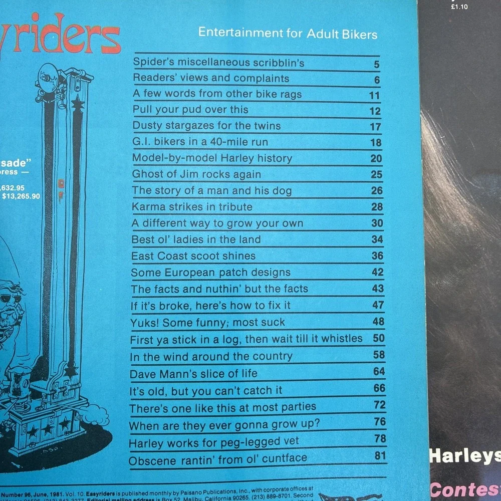 1981 Easyriders Magazine Lot of 11 David Mann Biker Art Chopper Motorcycles